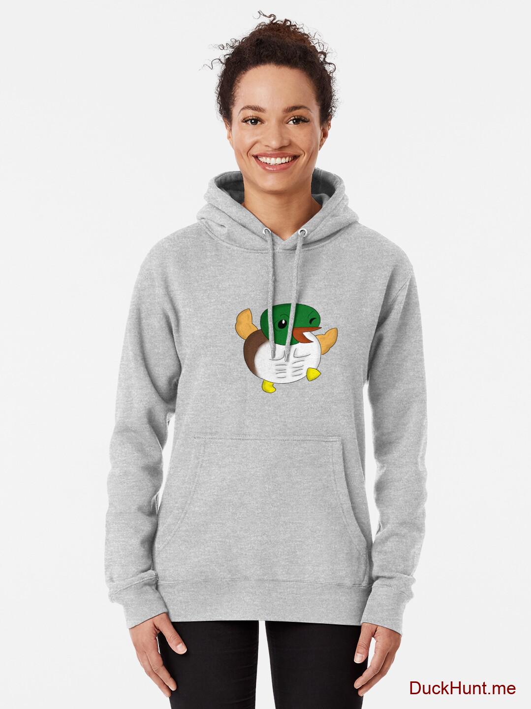 Super duck Heather Grey Pullover Hoodie (Front printed) alternative image 1