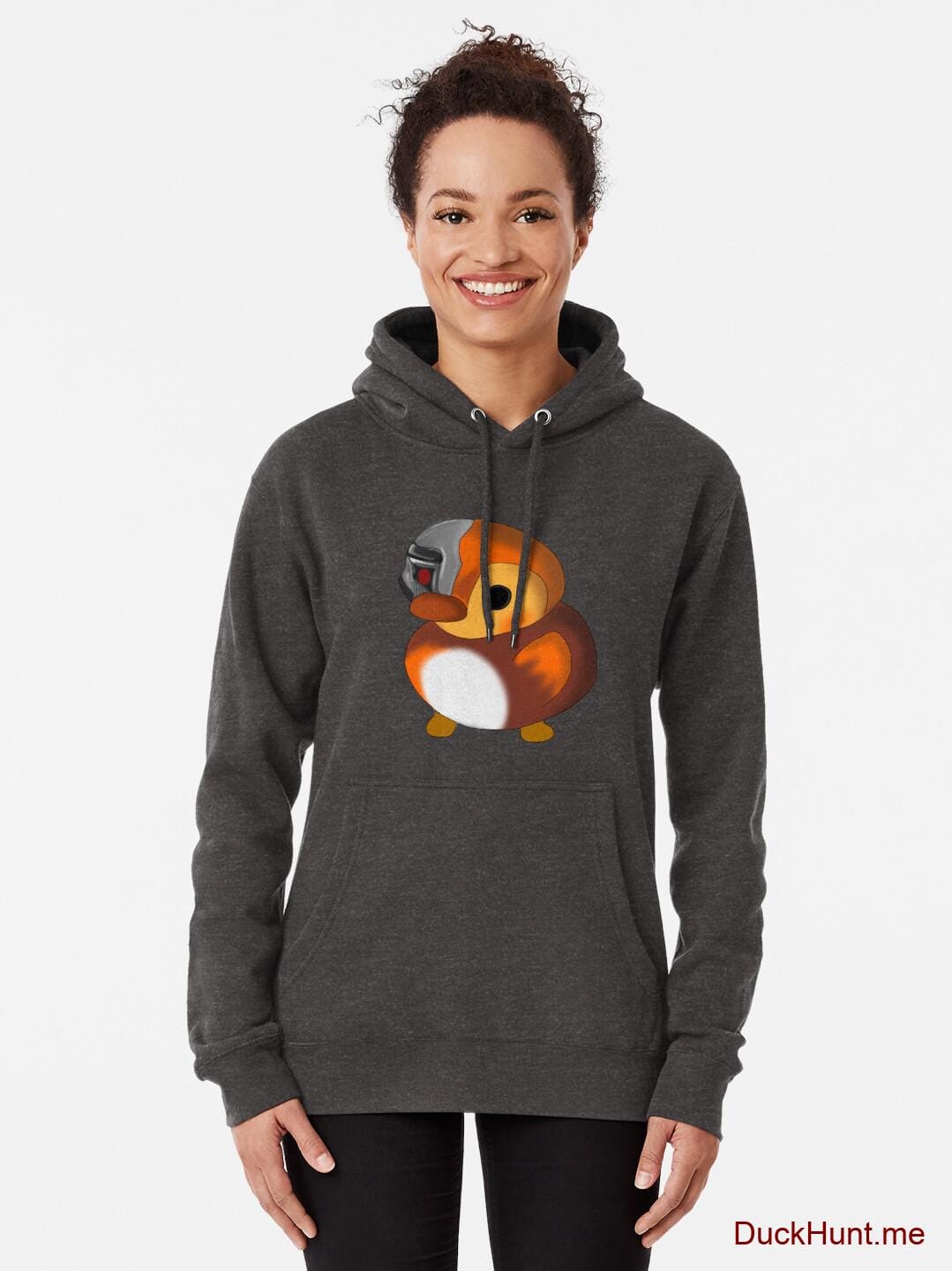 Mechanical Duck Charcoal Heather Pullover Hoodie (Front printed) alternative image 1
