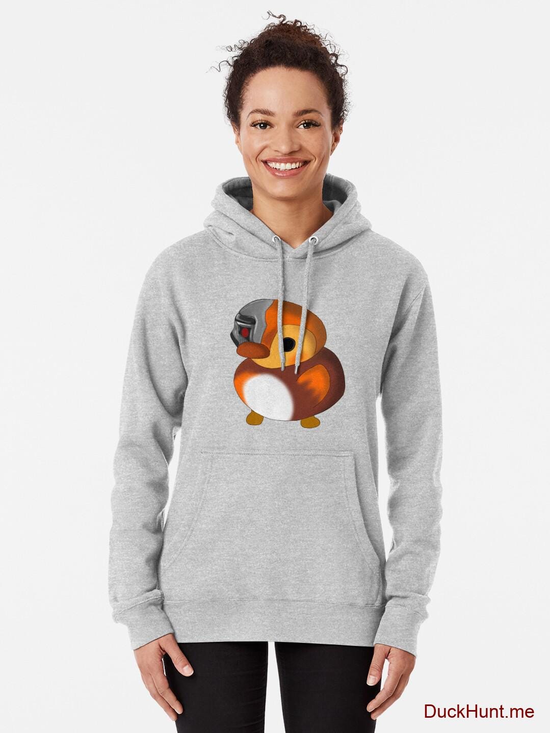 Mechanical Duck Heather Grey Pullover Hoodie (Front printed) alternative image 1
