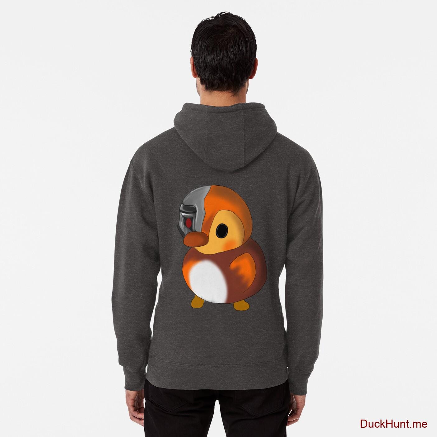 Mechanical Duck Charcoal Heather Pullover Hoodie (Back printed)