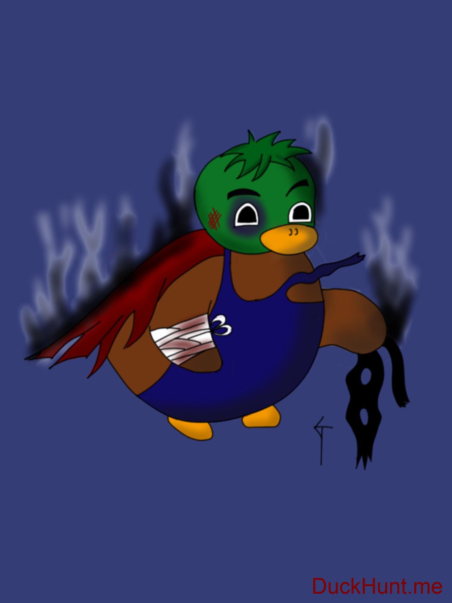 Dead Boss Duck (smoky) Blue Pullover Hoodie (Back printed) alternative image 2