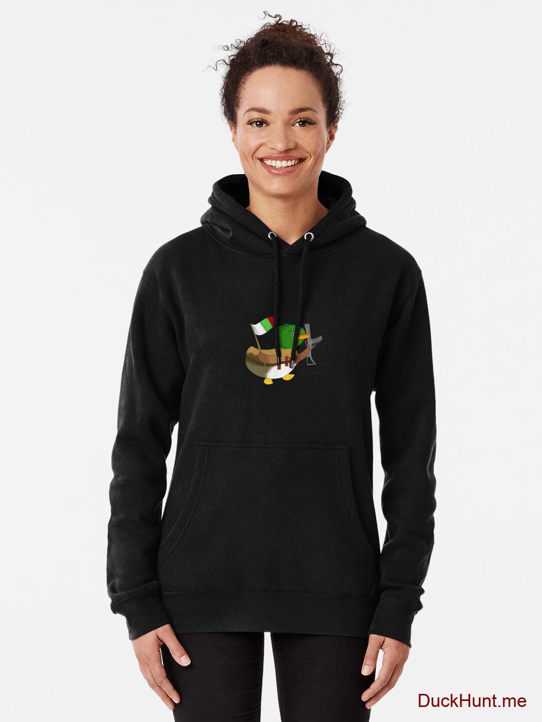 Kamikaze Duck Black Pullover Hoodie (Front printed) alternative image 1