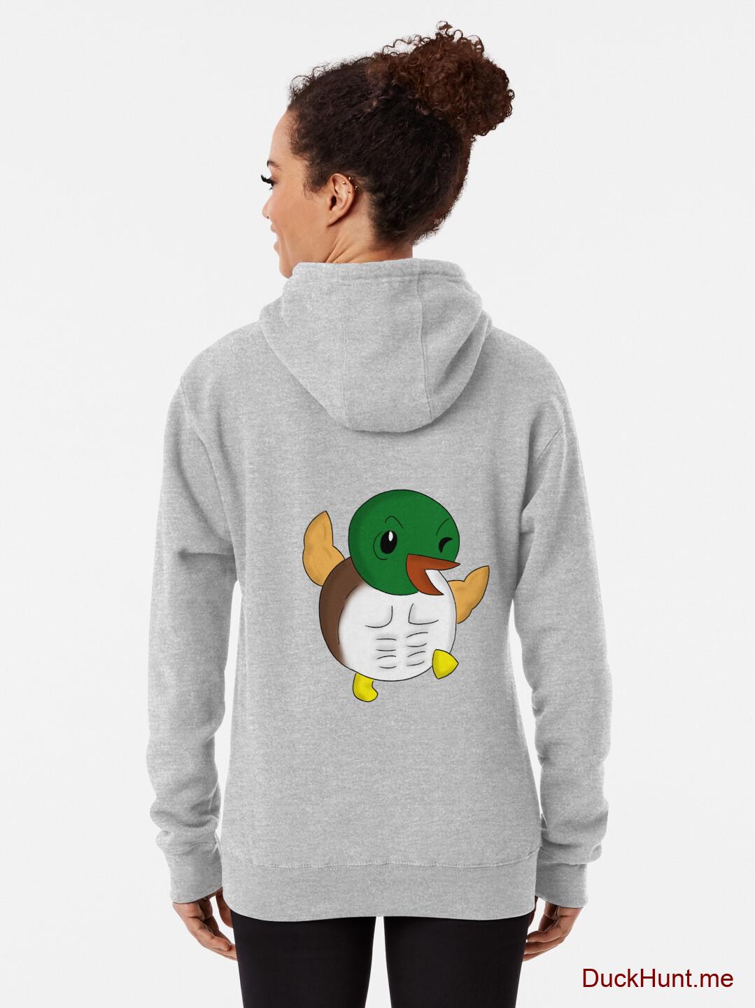 Super duck Heather Grey Pullover Hoodie (Back printed) alternative image 1