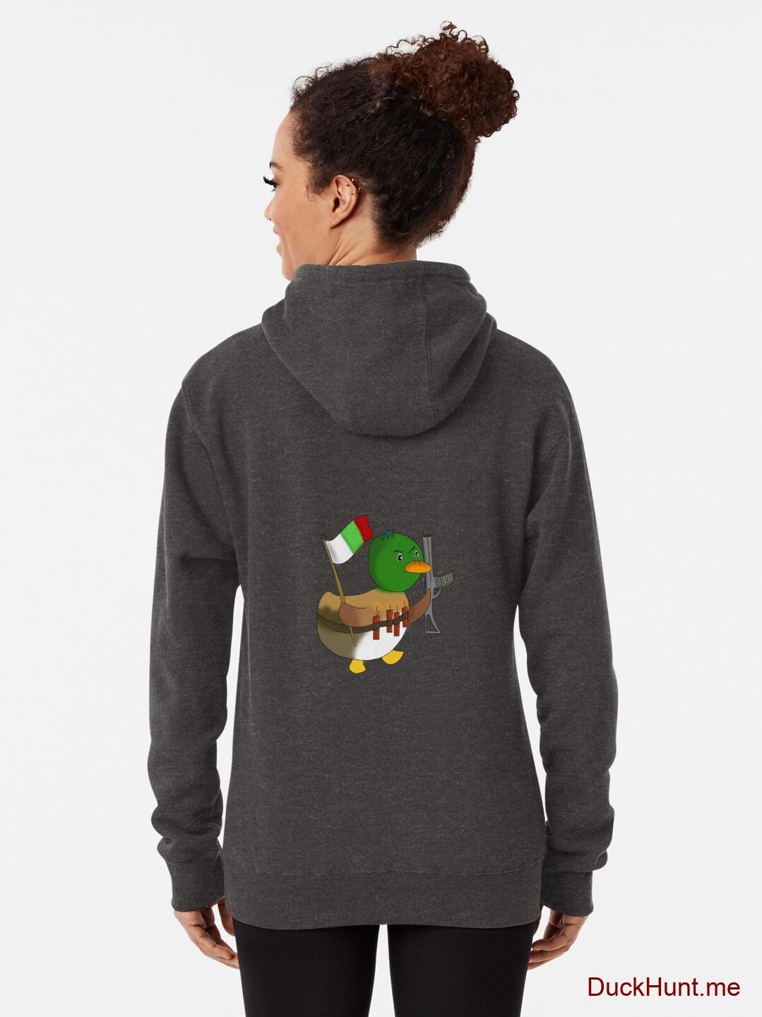 Kamikaze Duck Charcoal Heather Pullover Hoodie (Back printed) alternative image 1