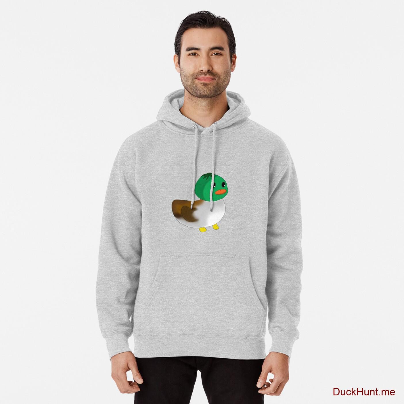 Normal Duck Heather Grey Pullover Hoodie (Front printed)