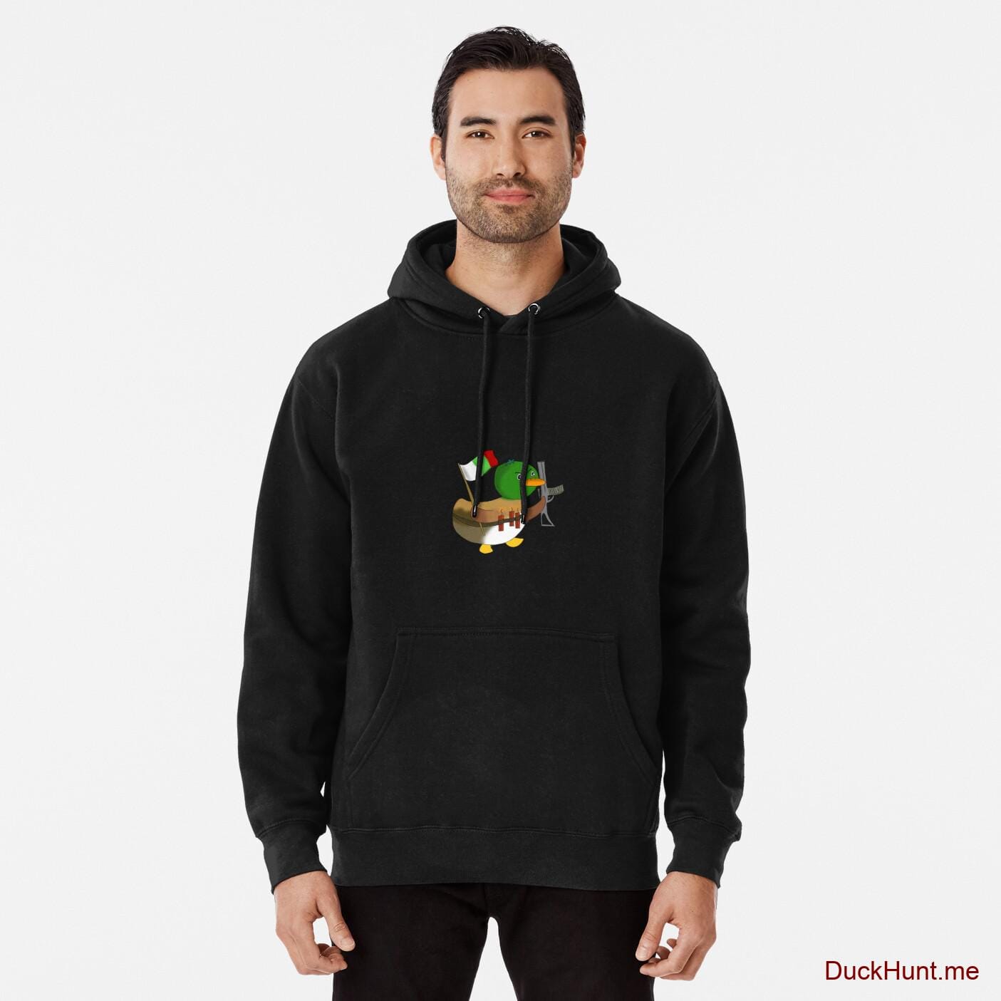 Kamikaze Duck Black Pullover Hoodie (Front printed)