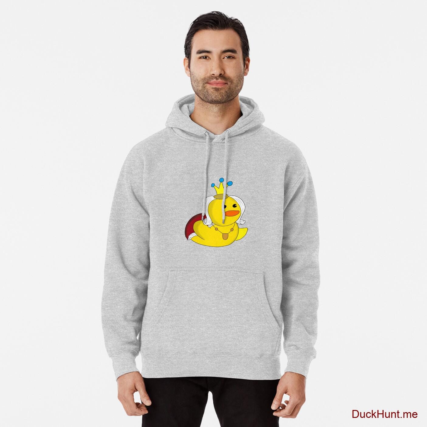 Royal Duck Heather Grey Pullover Hoodie (Front printed)