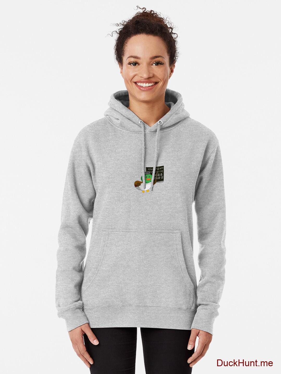 Prof Duck Heather Grey Pullover Hoodie (Front printed) alternative image 1