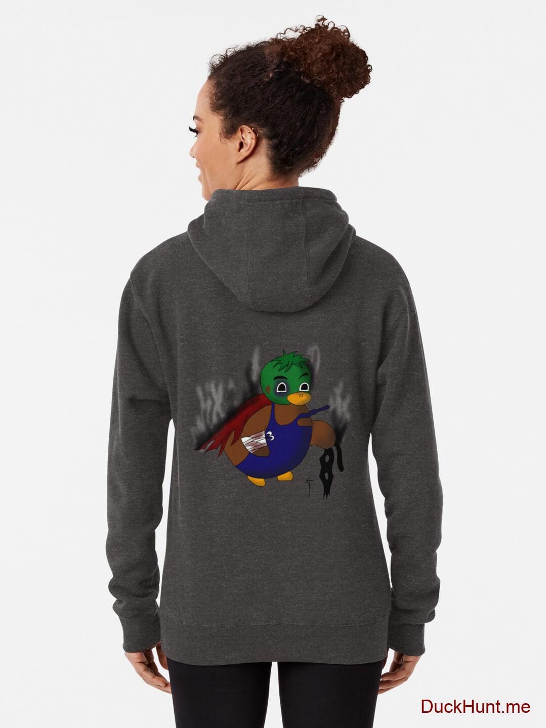 Dead Boss Duck (smoky) Charcoal Heather Pullover Hoodie (Back printed) alternative image 1