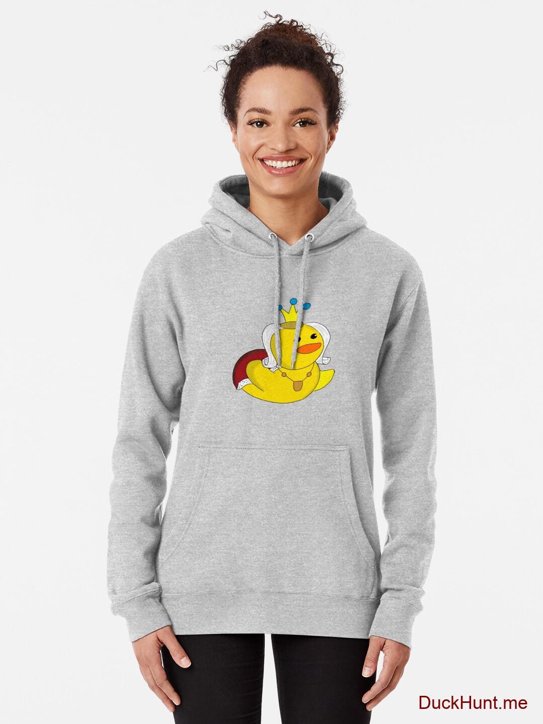 Royal Duck Heather Grey Pullover Hoodie (Front printed) alternative image 1