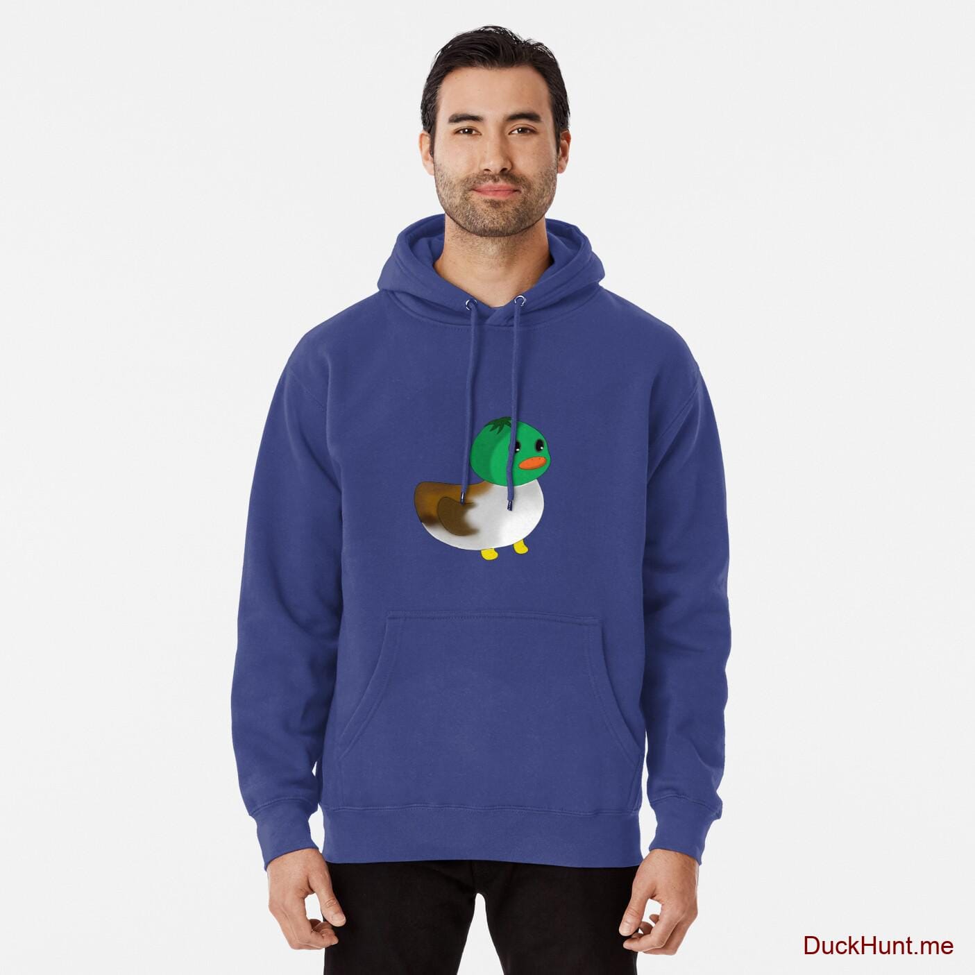 Normal Duck Blue Pullover Hoodie (Front printed)