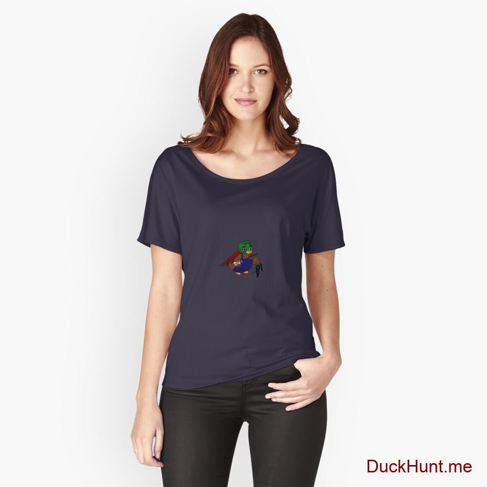 Dead DuckHunt Boss (smokeless) Navy Relaxed Fit T-Shirt (Front printed)