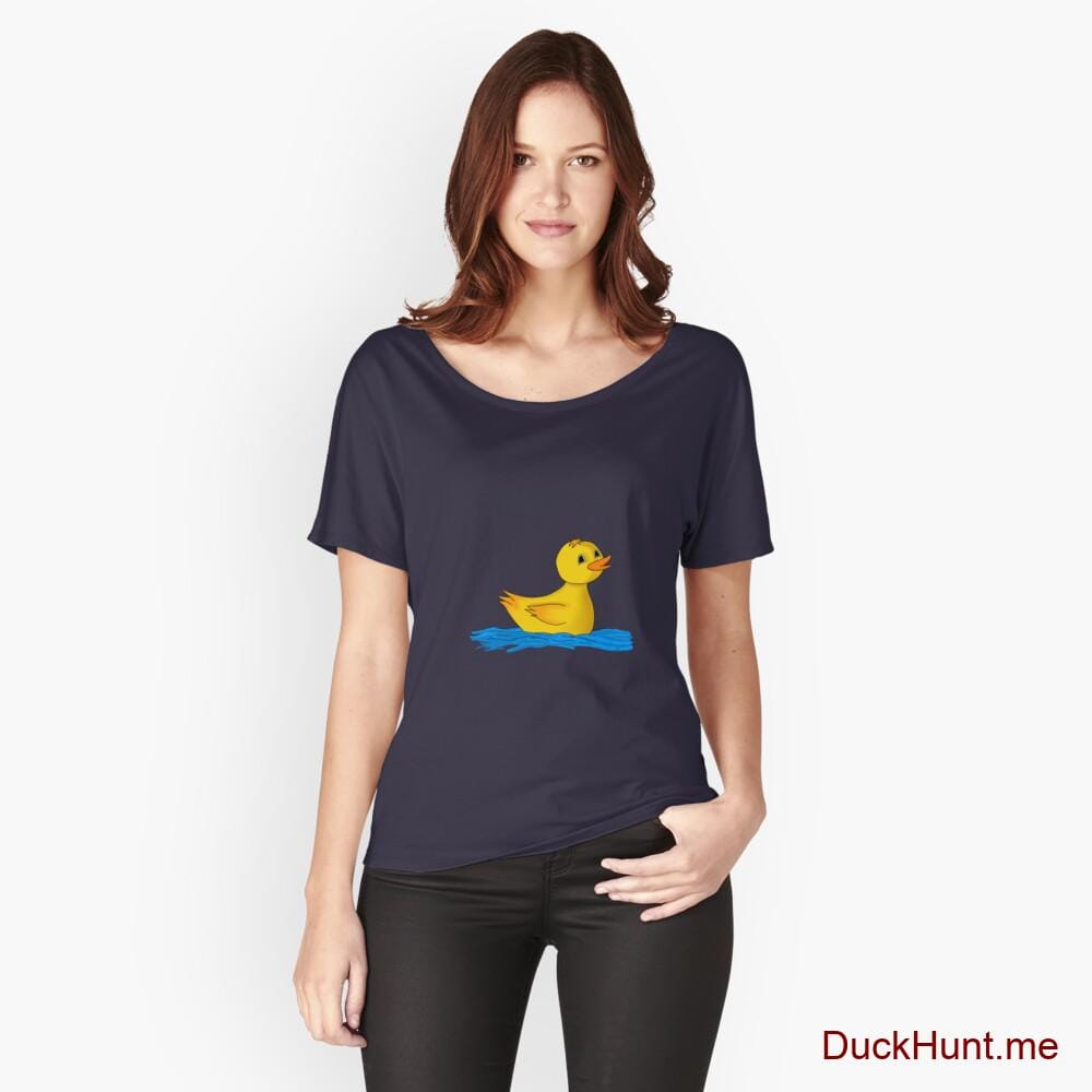 Plastic Duck Navy Relaxed Fit T-Shirt (Front printed)