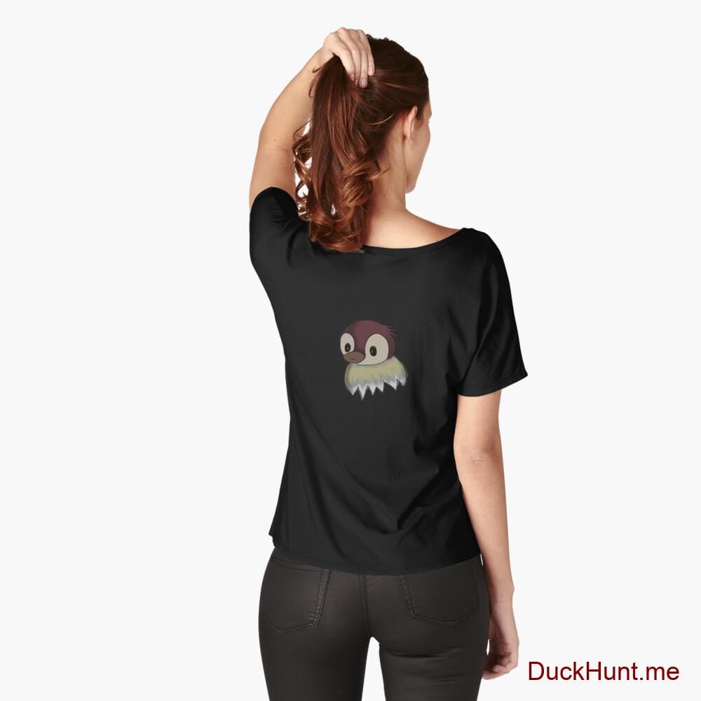 Ghost Duck (fogless) Black Relaxed Fit T-Shirt (Back printed)