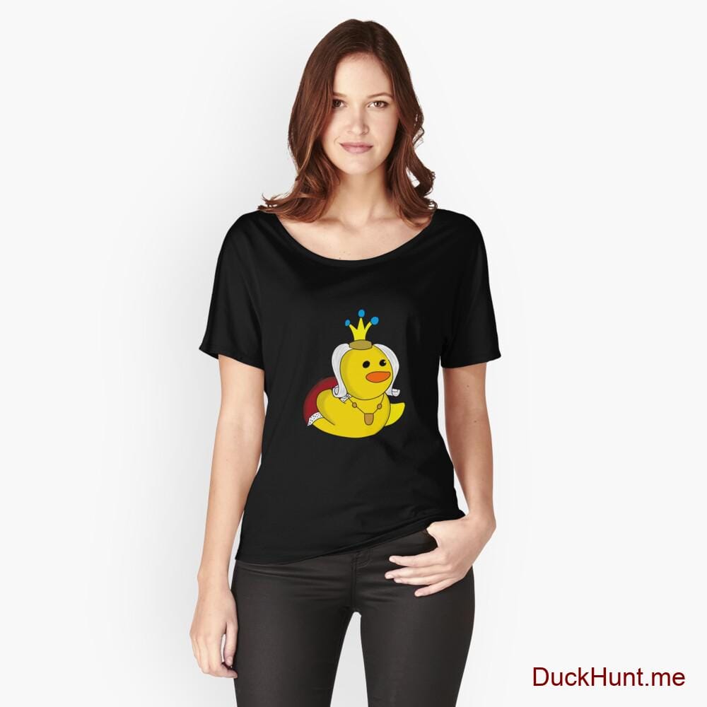 Royal Duck Black Relaxed Fit T-Shirt (Front printed)