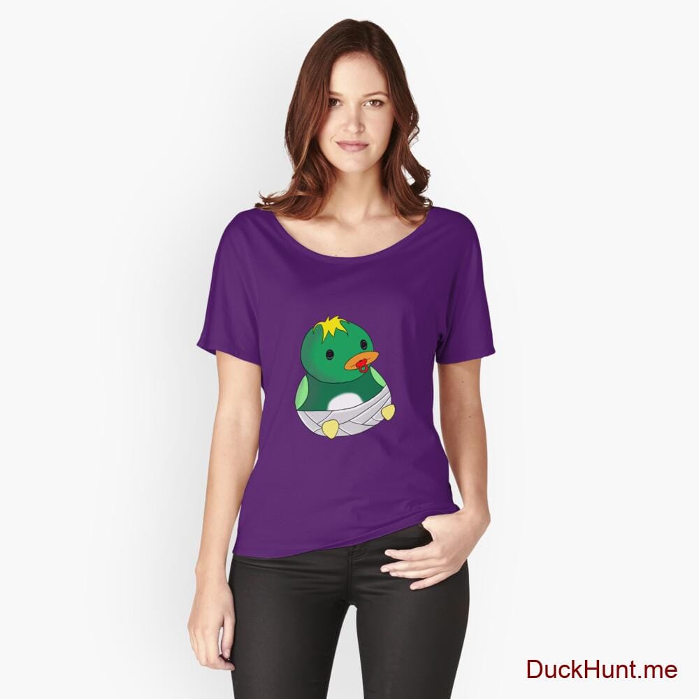 Baby duck Purple Relaxed Fit T-Shirt (Front printed)