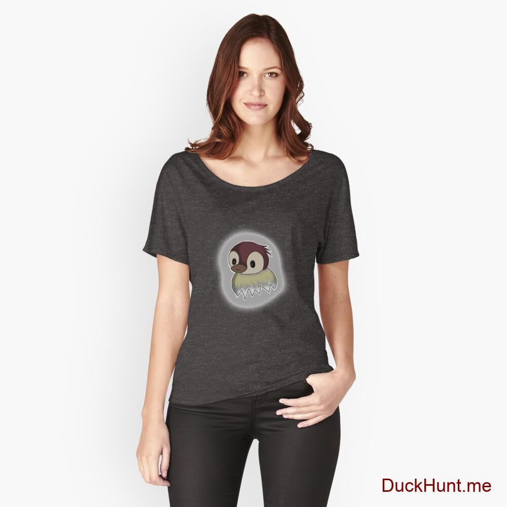 Ghost Duck (foggy) Charcoal Heather Relaxed Fit T-Shirt (Front printed)