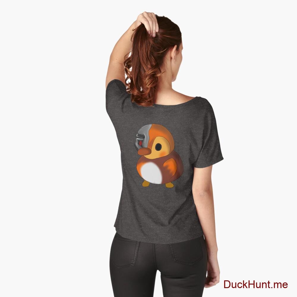 Mechanical Duck Charcoal Heather Relaxed Fit T-Shirt (Back printed)