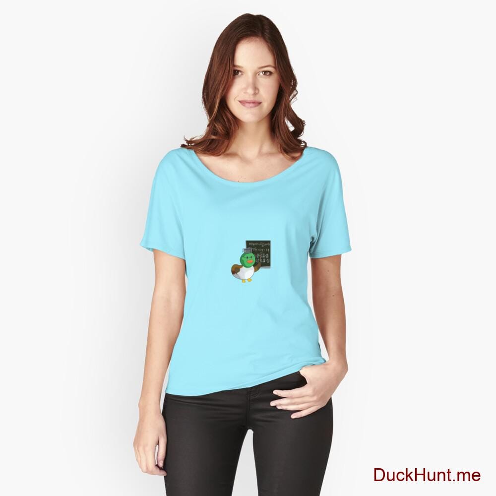 Prof Duck Turquoise Relaxed Fit T-Shirt (Front printed)