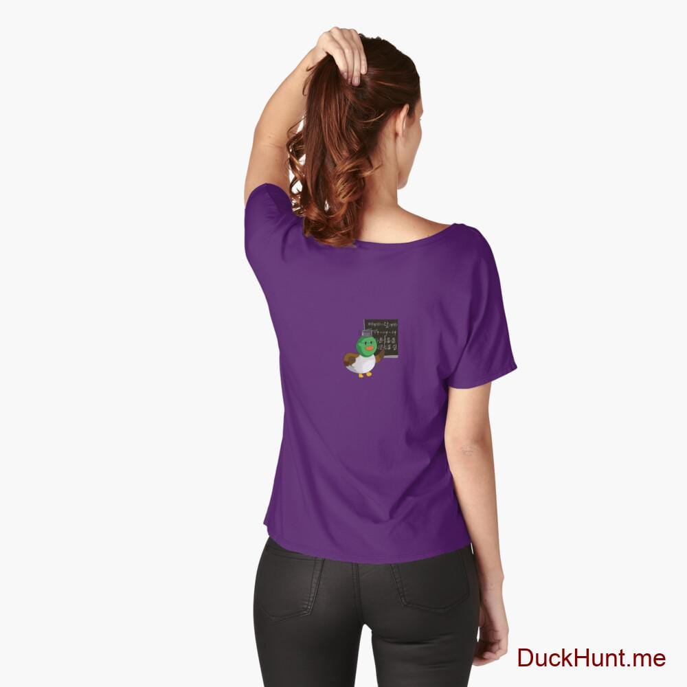 Prof Duck Purple Relaxed Fit T-Shirt (Back printed)