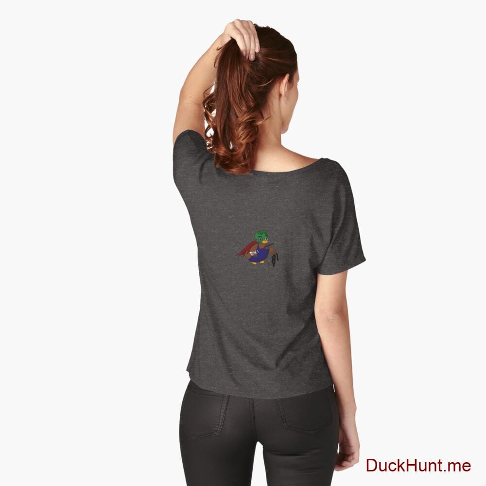 Dead DuckHunt Boss (smokeless) Charcoal Heather Relaxed Fit T-Shirt (Back printed)