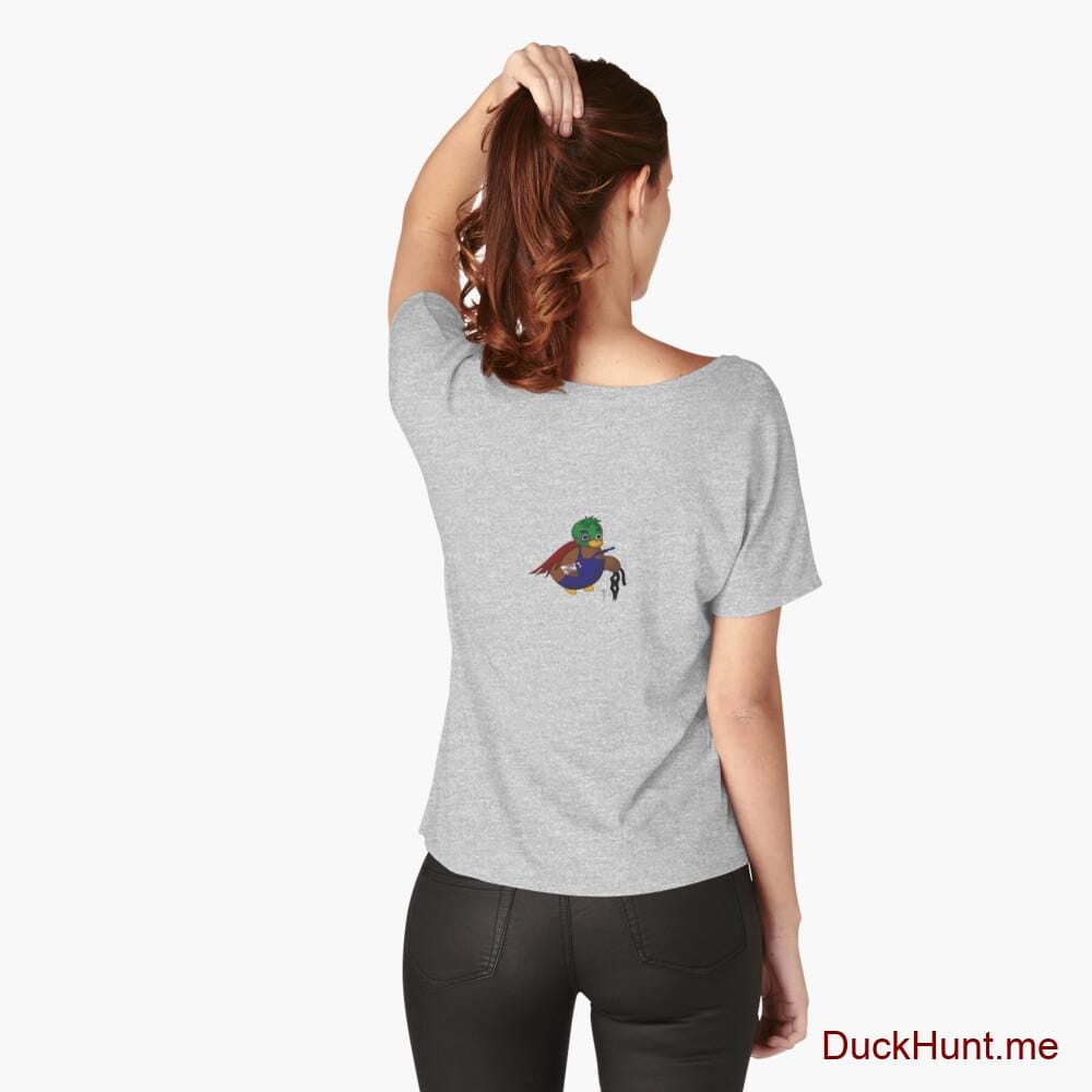 Dead DuckHunt Boss (smokeless) Heather Grey Relaxed Fit T-Shirt (Back printed)