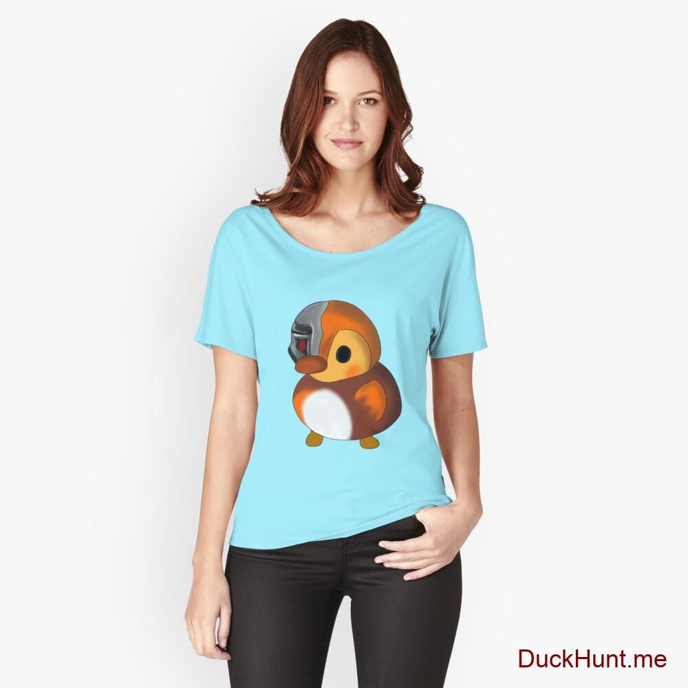 Mechanical Duck Turquoise Relaxed Fit T-Shirt (Front printed)