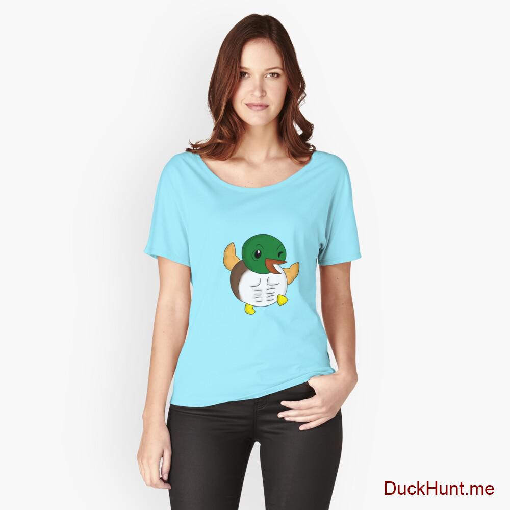 Super duck Turquoise Relaxed Fit T-Shirt (Front printed)
