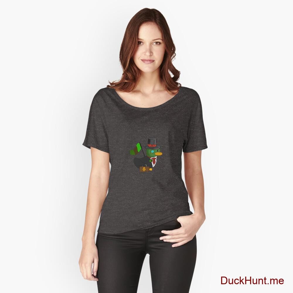 Golden Duck Charcoal Heather Relaxed Fit T-Shirt (Front printed)