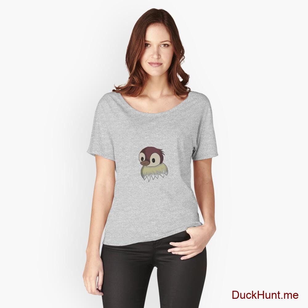 Ghost Duck (fogless) Heather Grey Relaxed Fit T-Shirt (Front printed)
