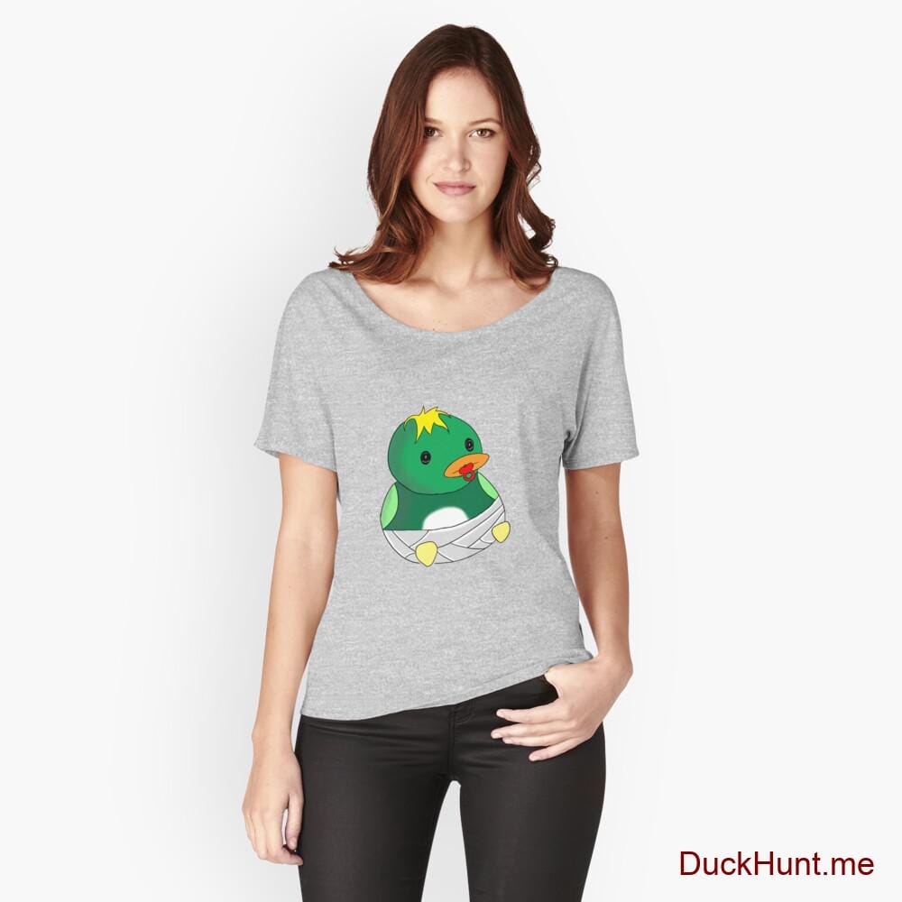 Baby duck Heather Grey Relaxed Fit T-Shirt (Front printed)