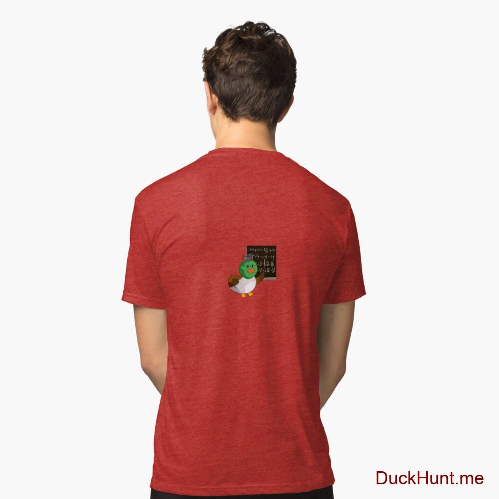 Prof Duck Red Tri-blend T-Shirt (Back printed)