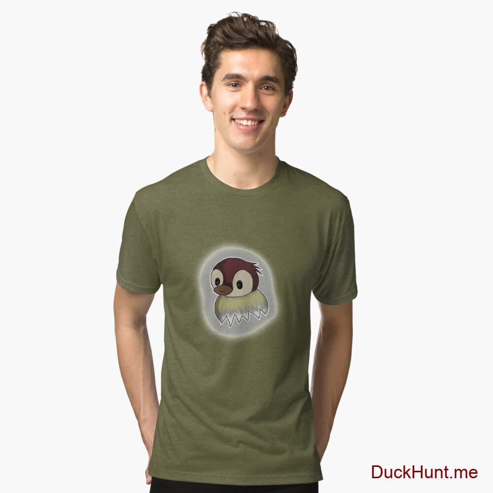 Ghost Duck (foggy) Green Tri-blend T-Shirt (Front printed)