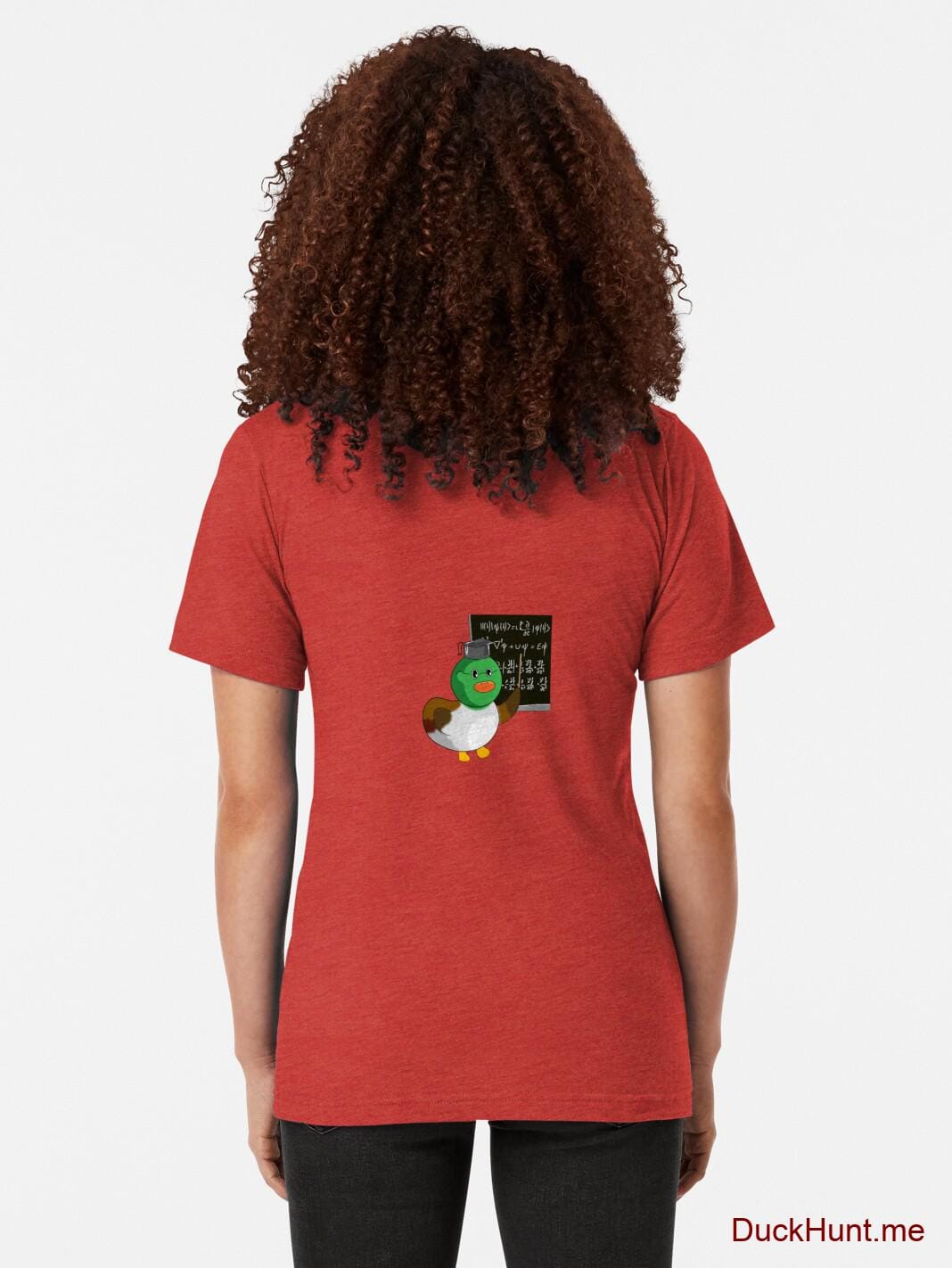 Prof Duck Red Tri-blend T-Shirt (Back printed) alternative image 1