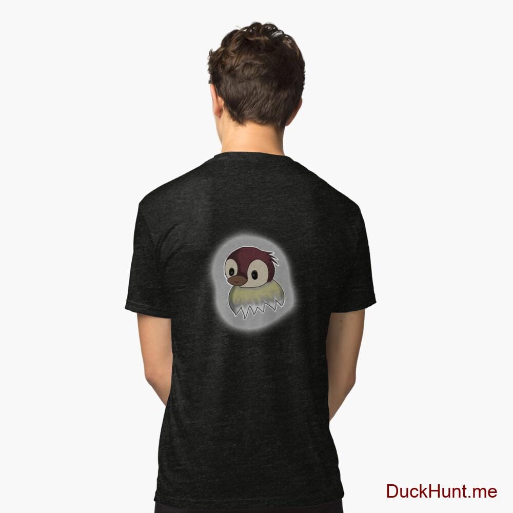 Ghost Duck (foggy) Black Tri-blend T-Shirt (Back printed)