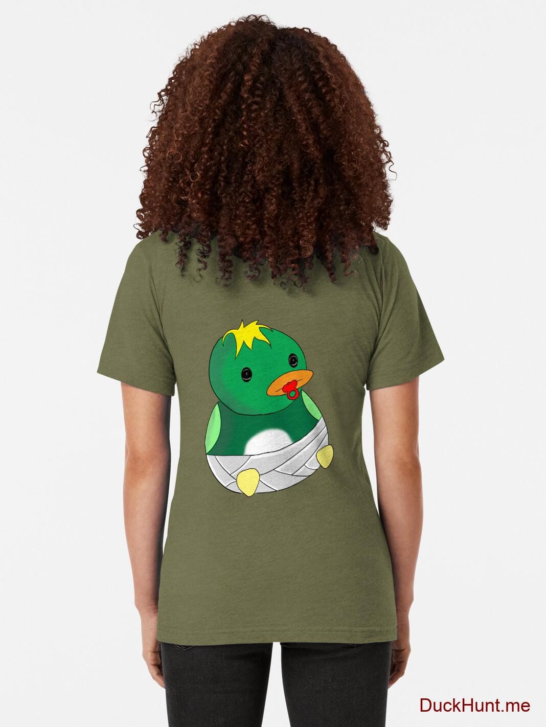 Baby duck Green Tri-blend T-Shirt (Back printed) alternative image 1