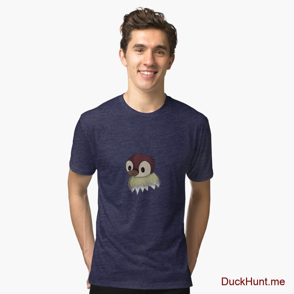 Ghost Duck (fogless) Navy Tri-blend T-Shirt (Front printed)