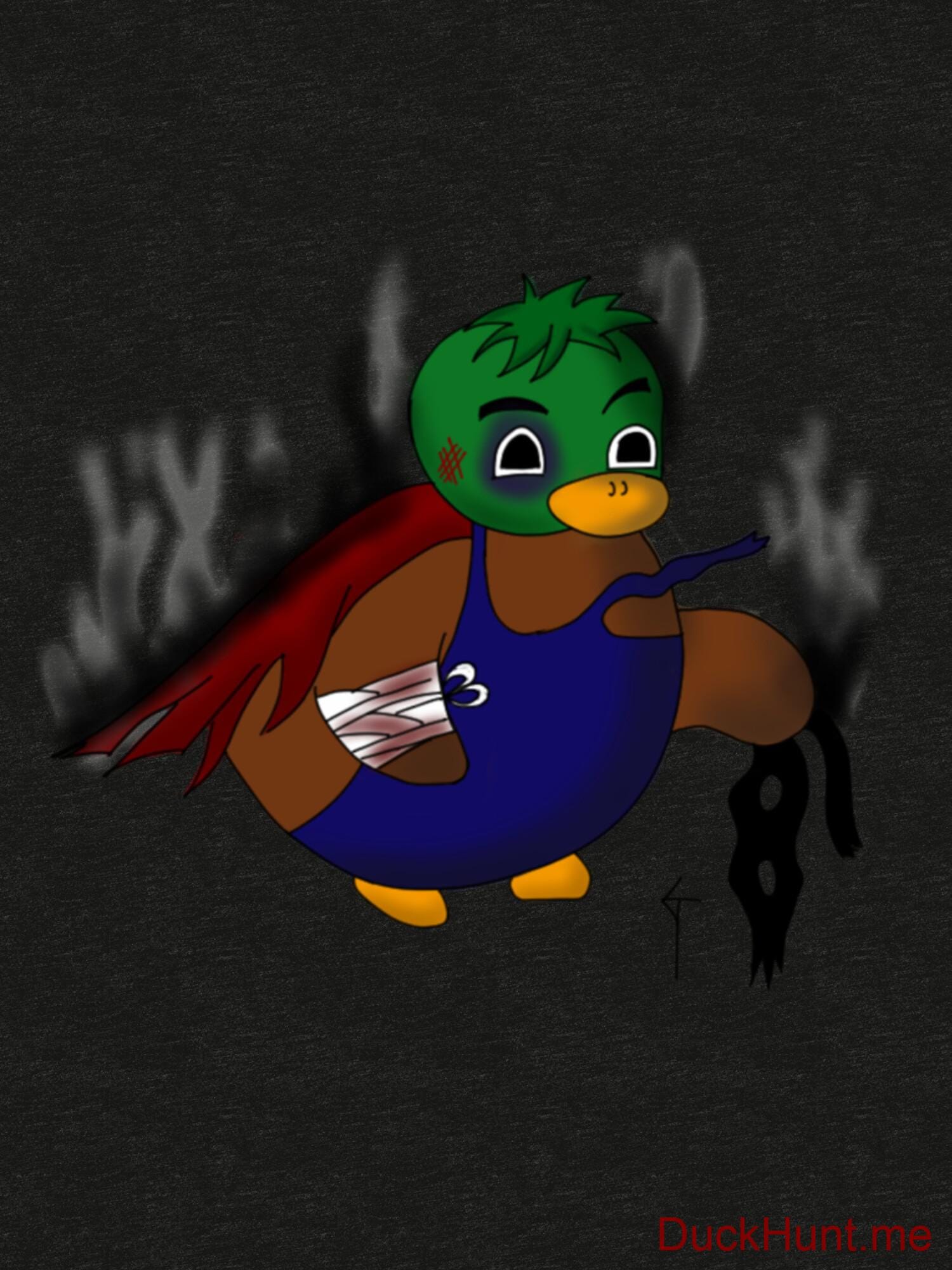 Dead Boss Duck (smoky) Black Tri-blend T-Shirt (Front printed) alternative image 2