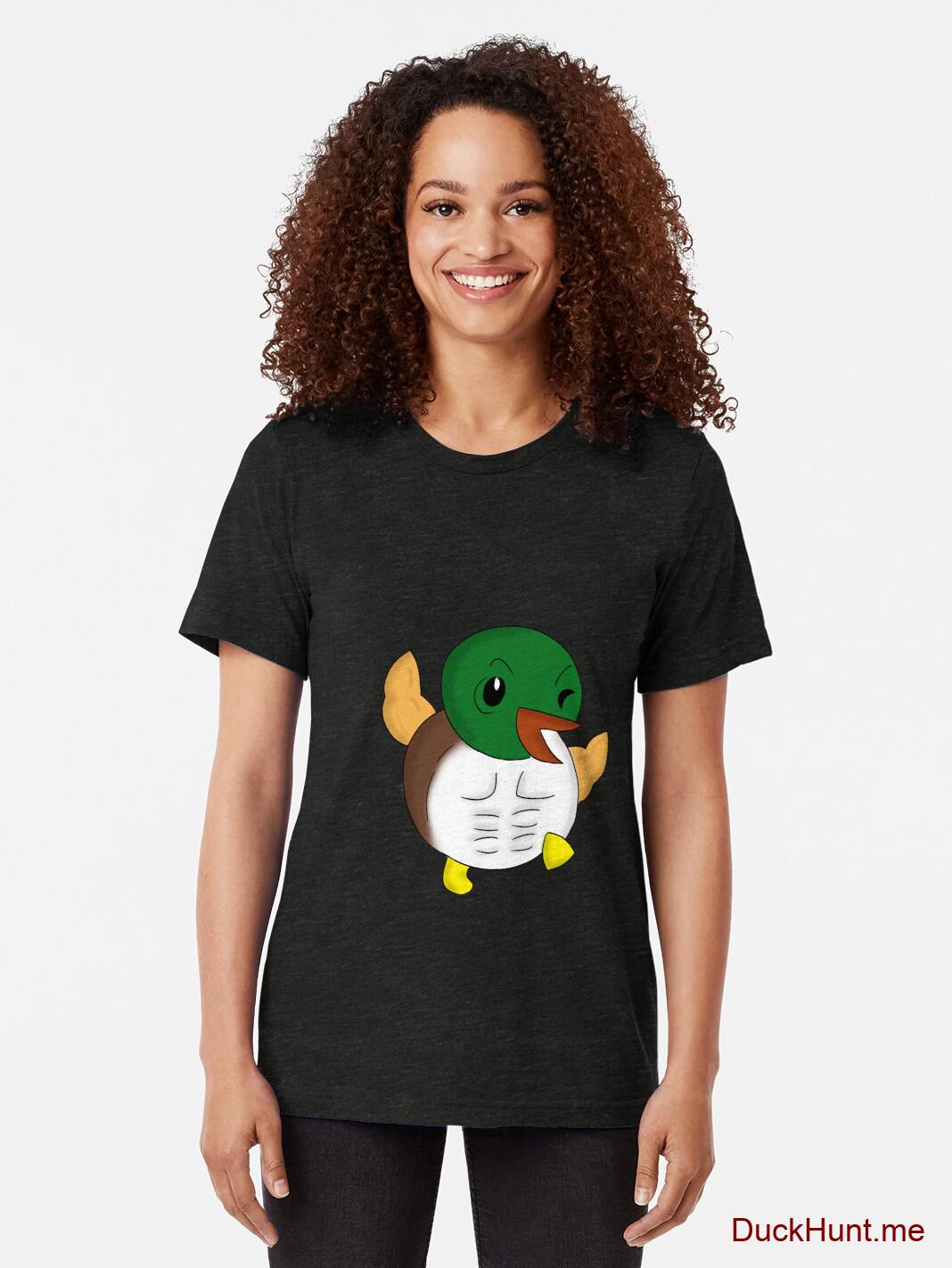 Super duck Black Tri-blend T-Shirt (Front printed) alternative image 1
