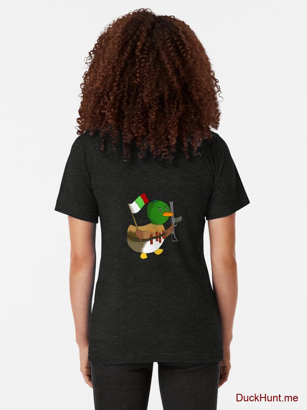 Kamikaze Duck Black Tri-blend T-Shirt (Back printed) alternative image 1