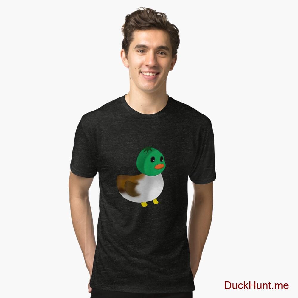Normal Duck Black Tri-blend T-Shirt (Front printed)