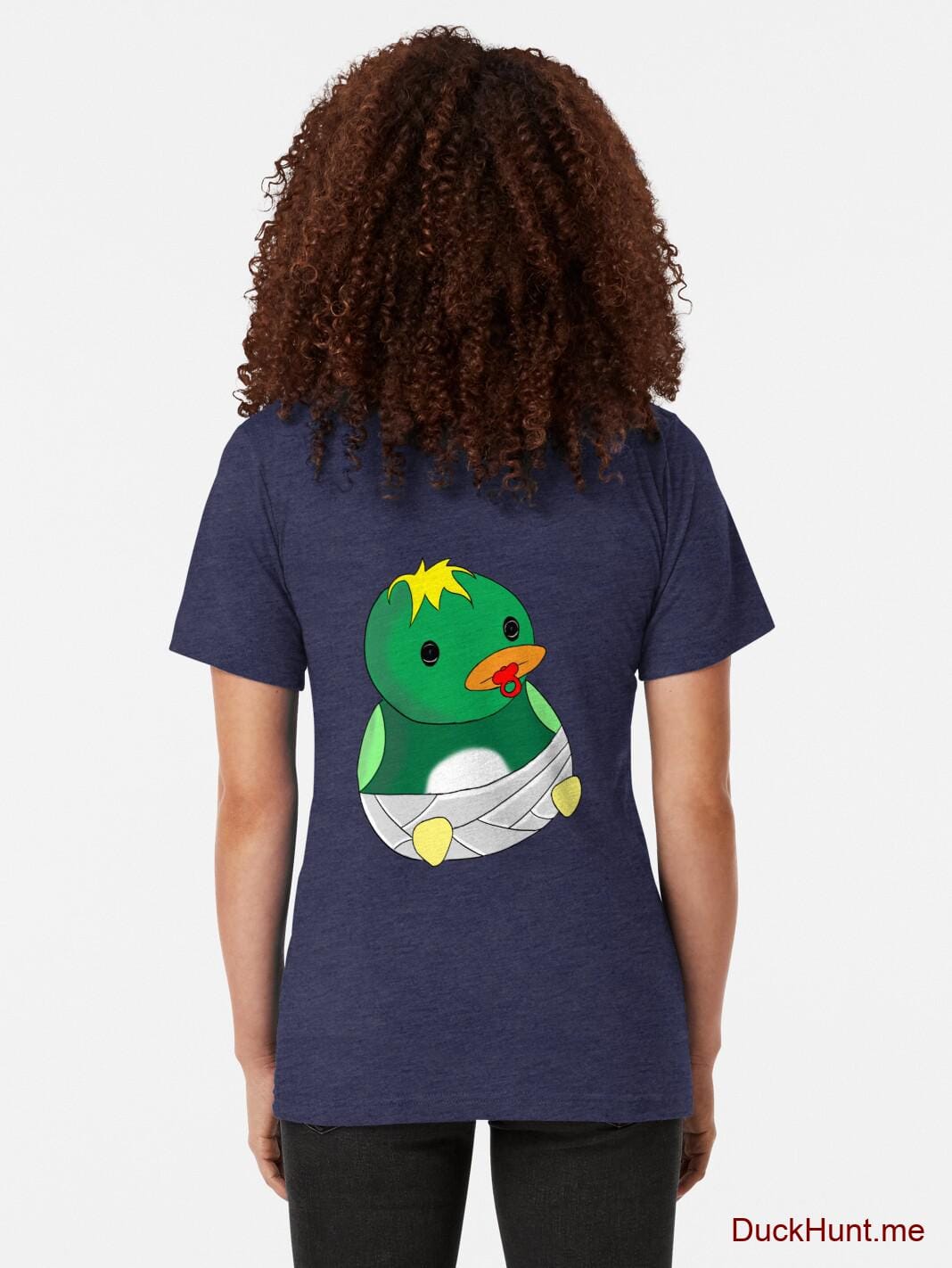 Baby duck Navy Tri-blend T-Shirt (Back printed) alternative image 1