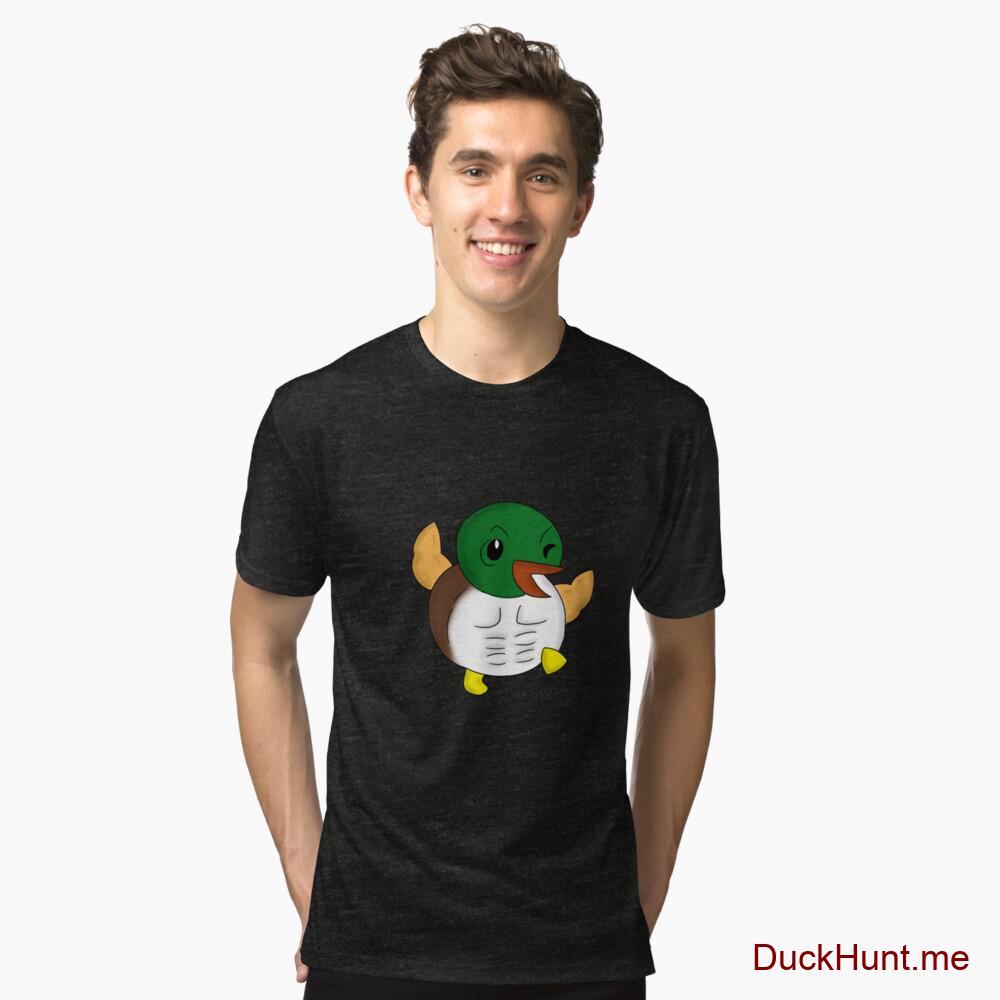 Super duck Black Tri-blend T-Shirt (Front printed)