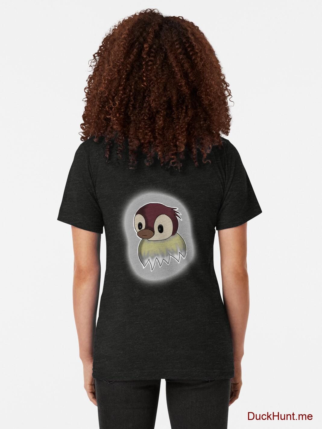 Ghost Duck (foggy) Black Tri-blend T-Shirt (Back printed) alternative image 1