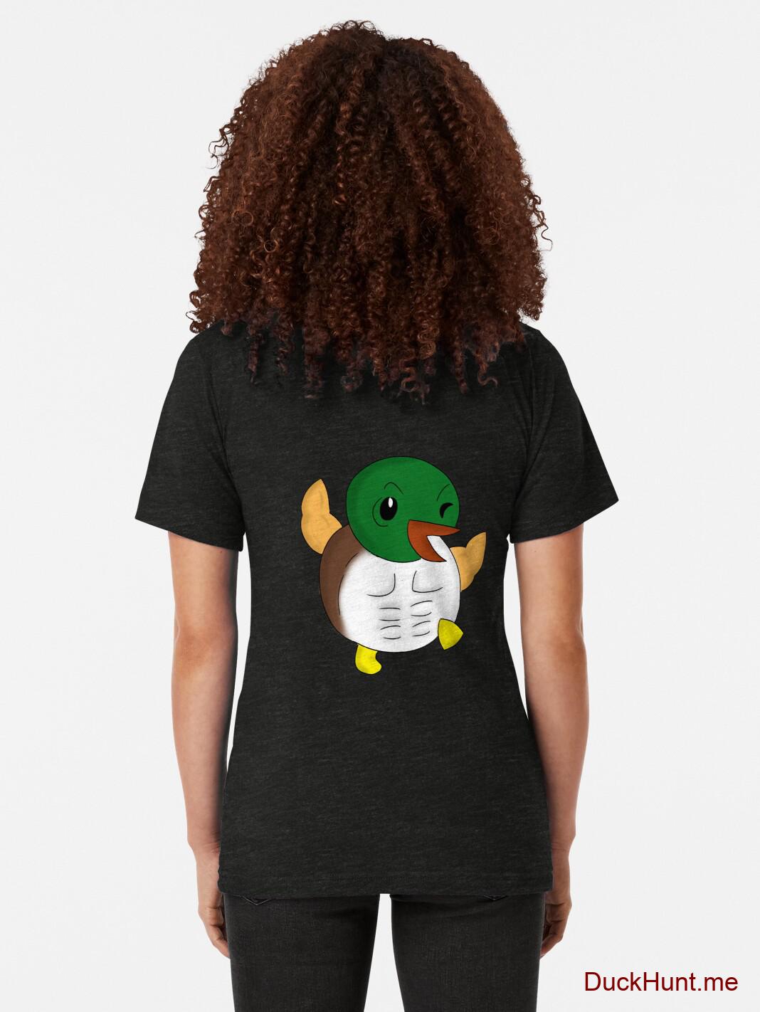 Super duck Black Tri-blend T-Shirt (Back printed) alternative image 1