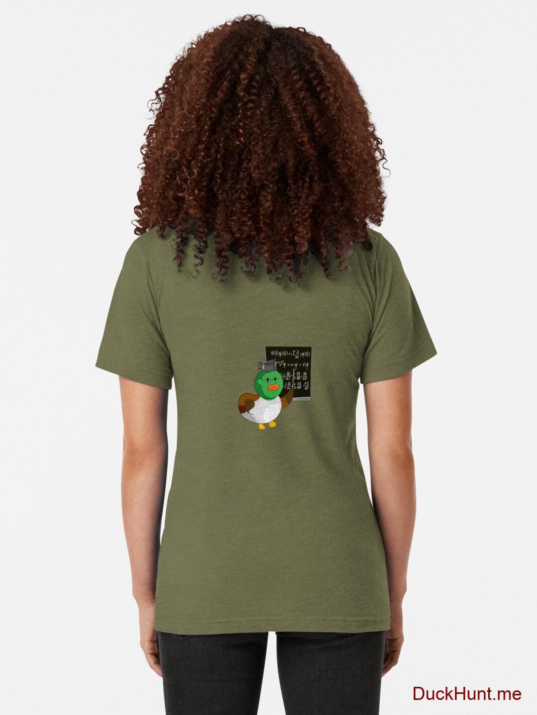 Prof Duck Green Tri-blend T-Shirt (Back printed) alternative image 1