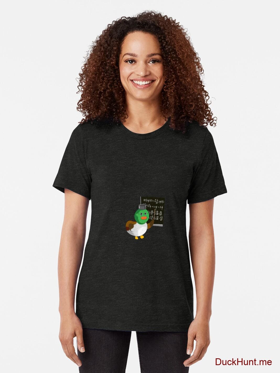 Prof Duck Black Tri-blend T-Shirt (Front printed) alternative image 1