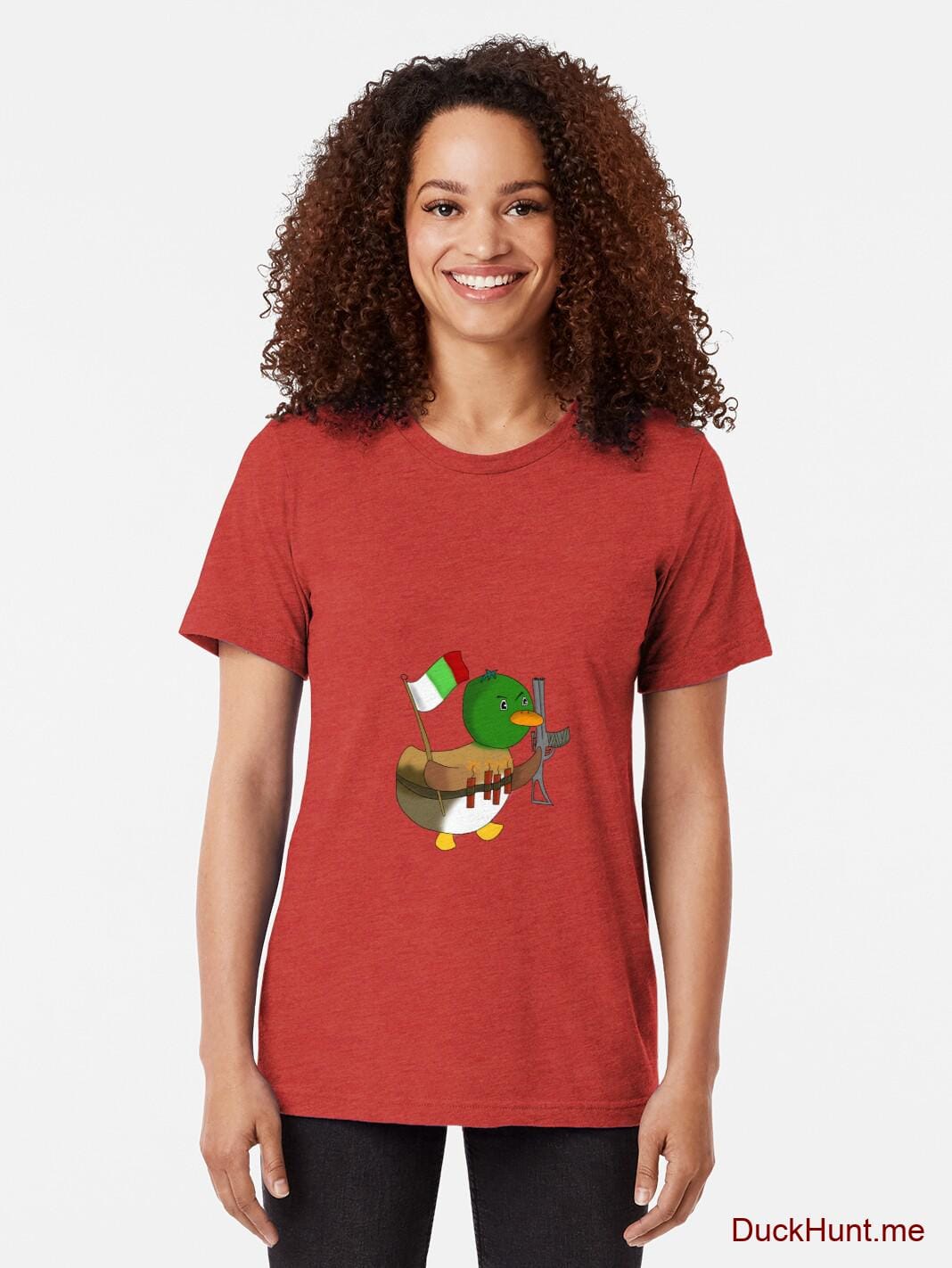 Kamikaze Duck Red Tri-blend T-Shirt (Front printed) alternative image 1