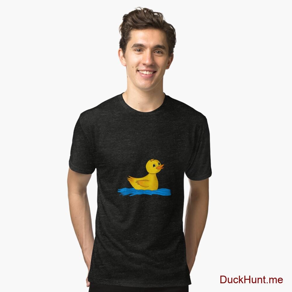 Plastic Duck Black Tri-blend T-Shirt (Front printed)