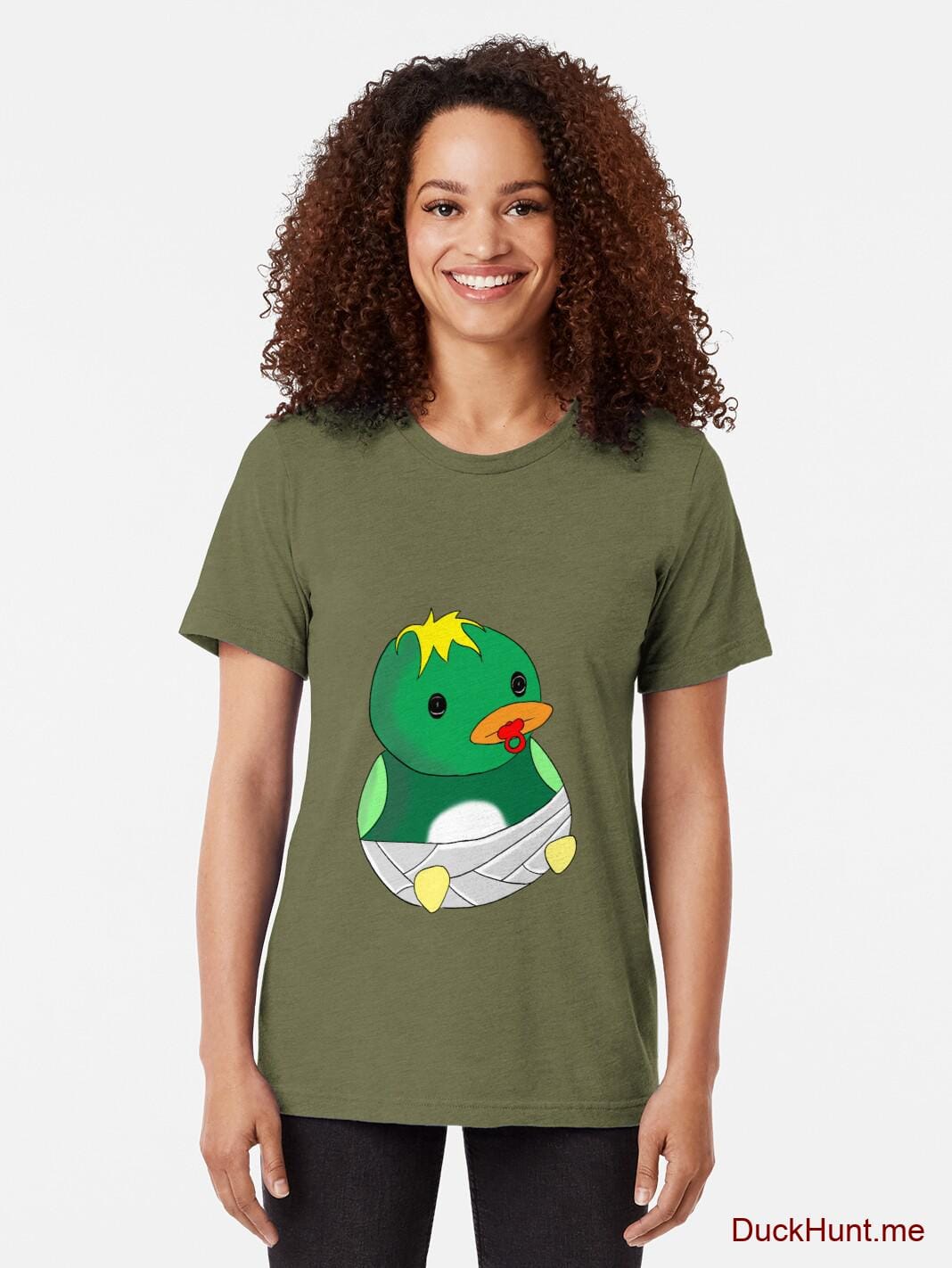 Baby duck Green Tri-blend T-Shirt (Front printed) alternative image 1